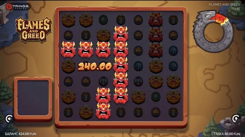 Flames and Greed - gran ganancia en el juego principal